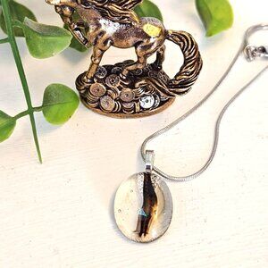 Handmade minimalist pendant necklace, Fused glass statement jewelry gift for her